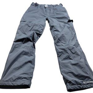 Columbia Snow Gun Pants Mens Large Gray Ski Outdoors Lined Insulated Waterproof